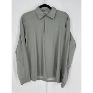 Goruck Polo Shirt Mens Medium Gray Rucking Long Sleeve Performance USA Stretch